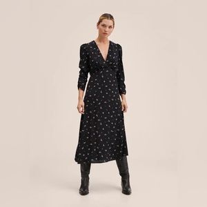 Mango MNG | black floral midi dress